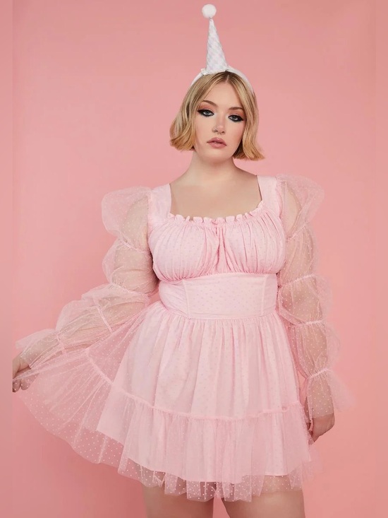Dolls Kill Dresses & Skirts - Sugar Thrillz Plus Size Pink Show Pony Mini Dress - Size 1X